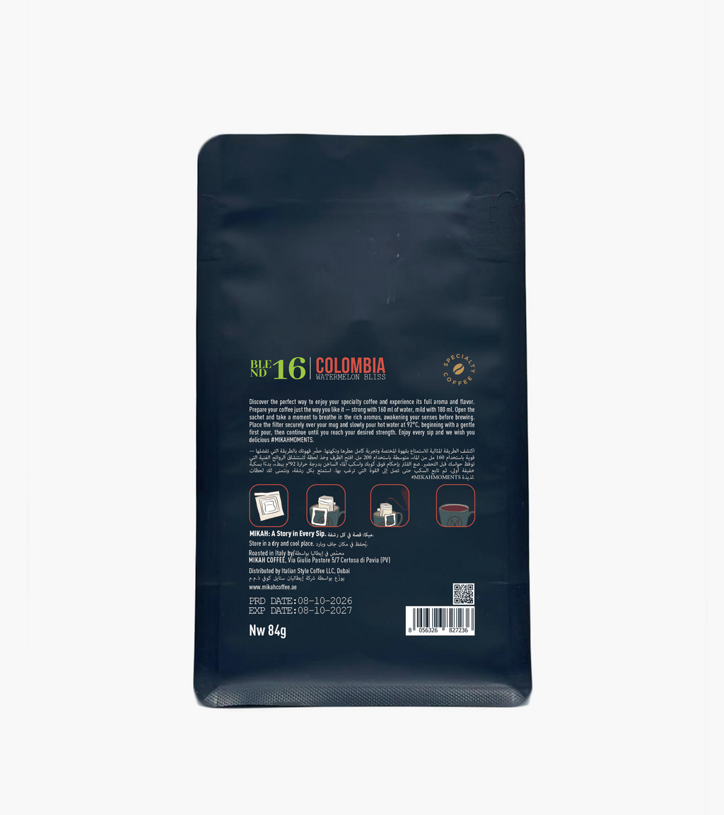 MIKAH Colombia Watermelon Bliss Specialty Pour-Over Coffee 84g