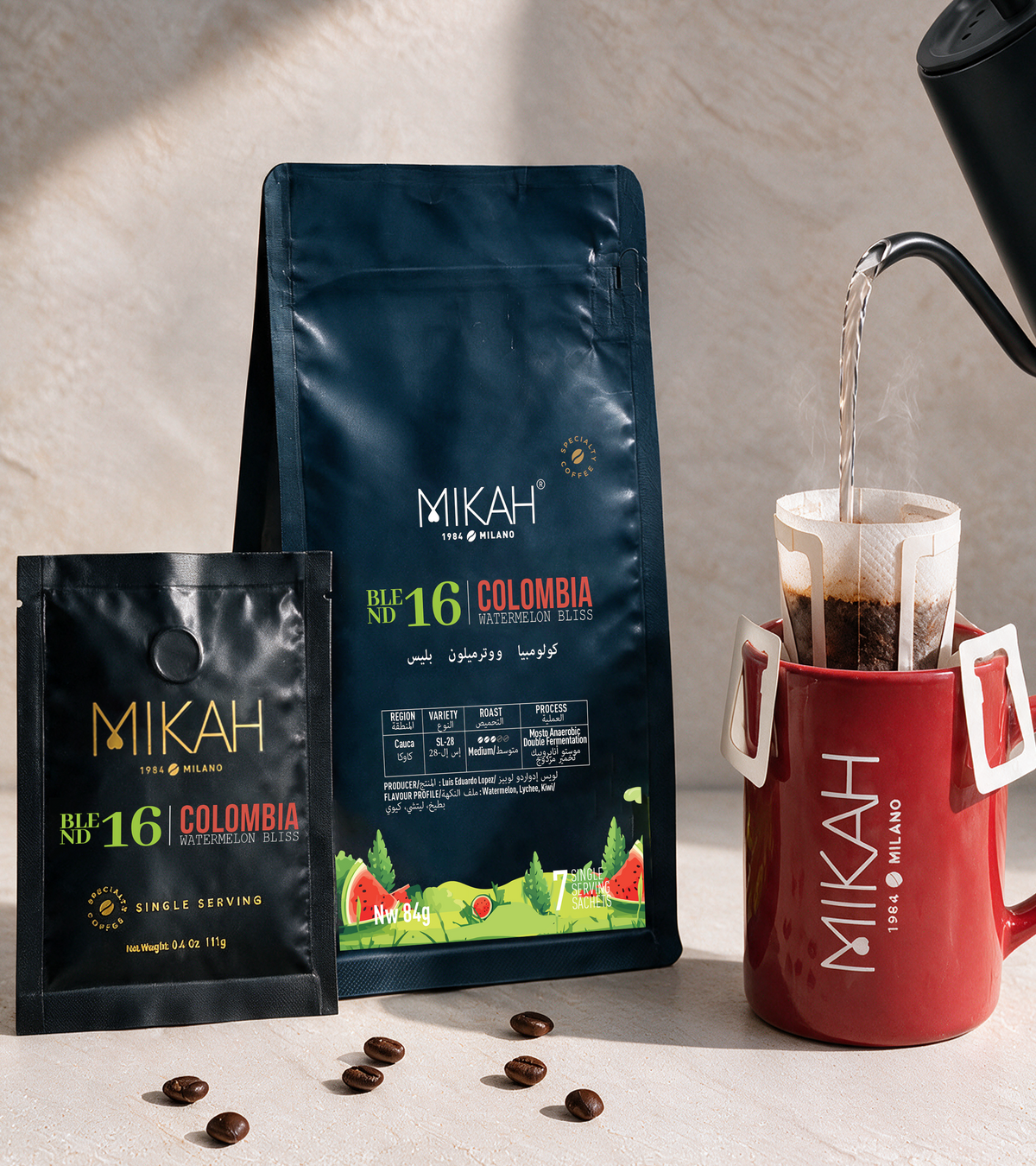 MIKAH Colombia Watermelon Bliss Specialty Pour-Over Coffee 84g