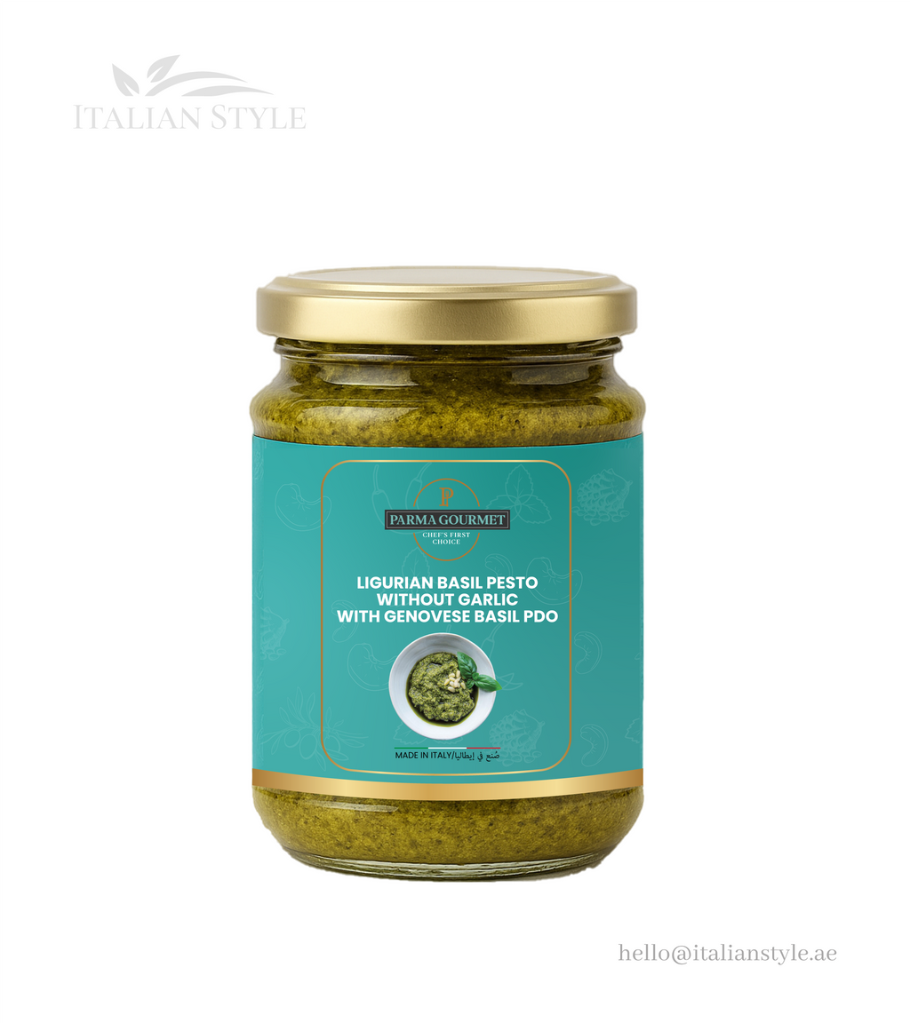 Ligurian Basil Pesto Without Garlic With Genovese Basil PDO