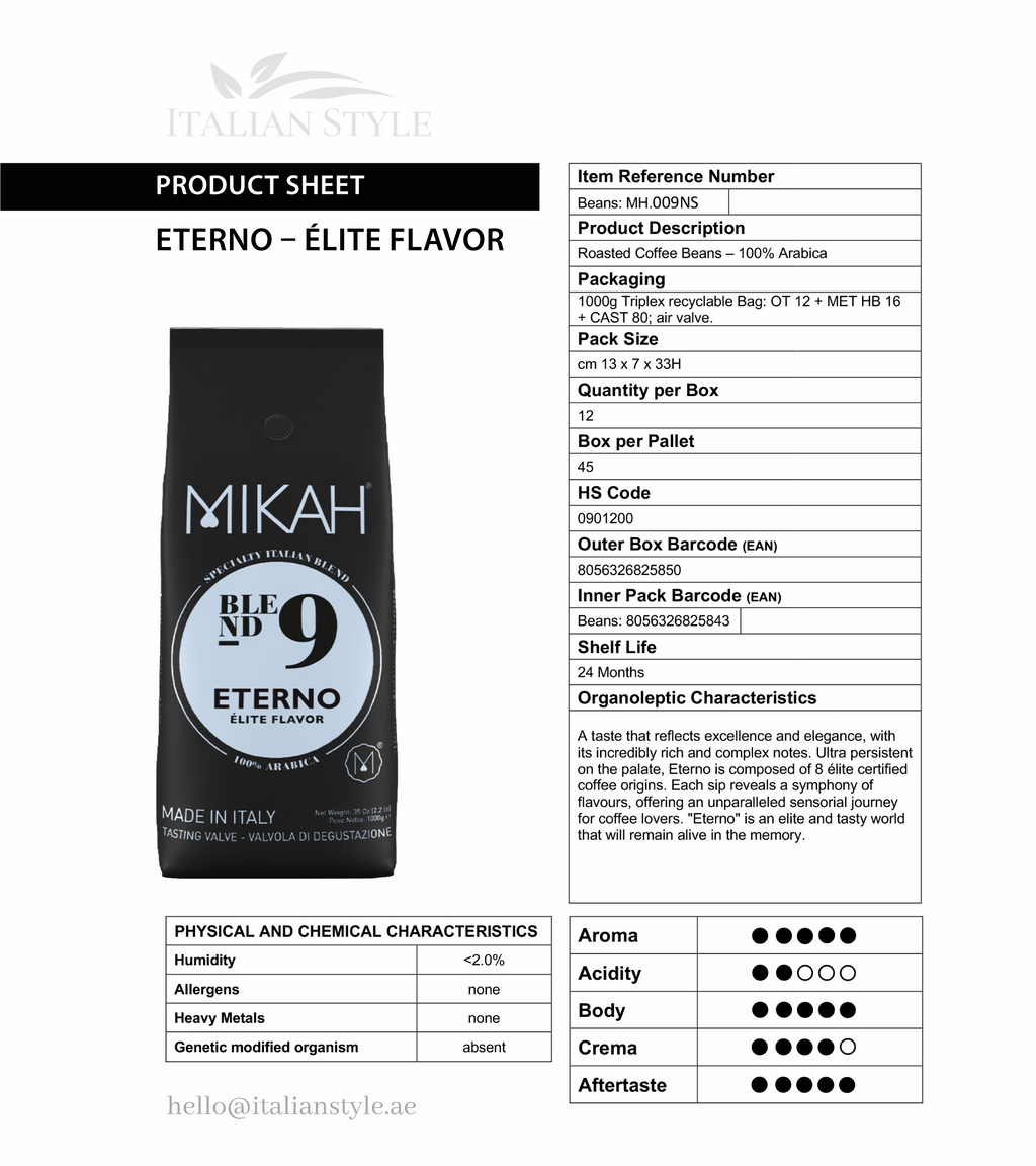 Eterno N.9 - 100% arabica - specialty coffee -  1kg Elite Flavour