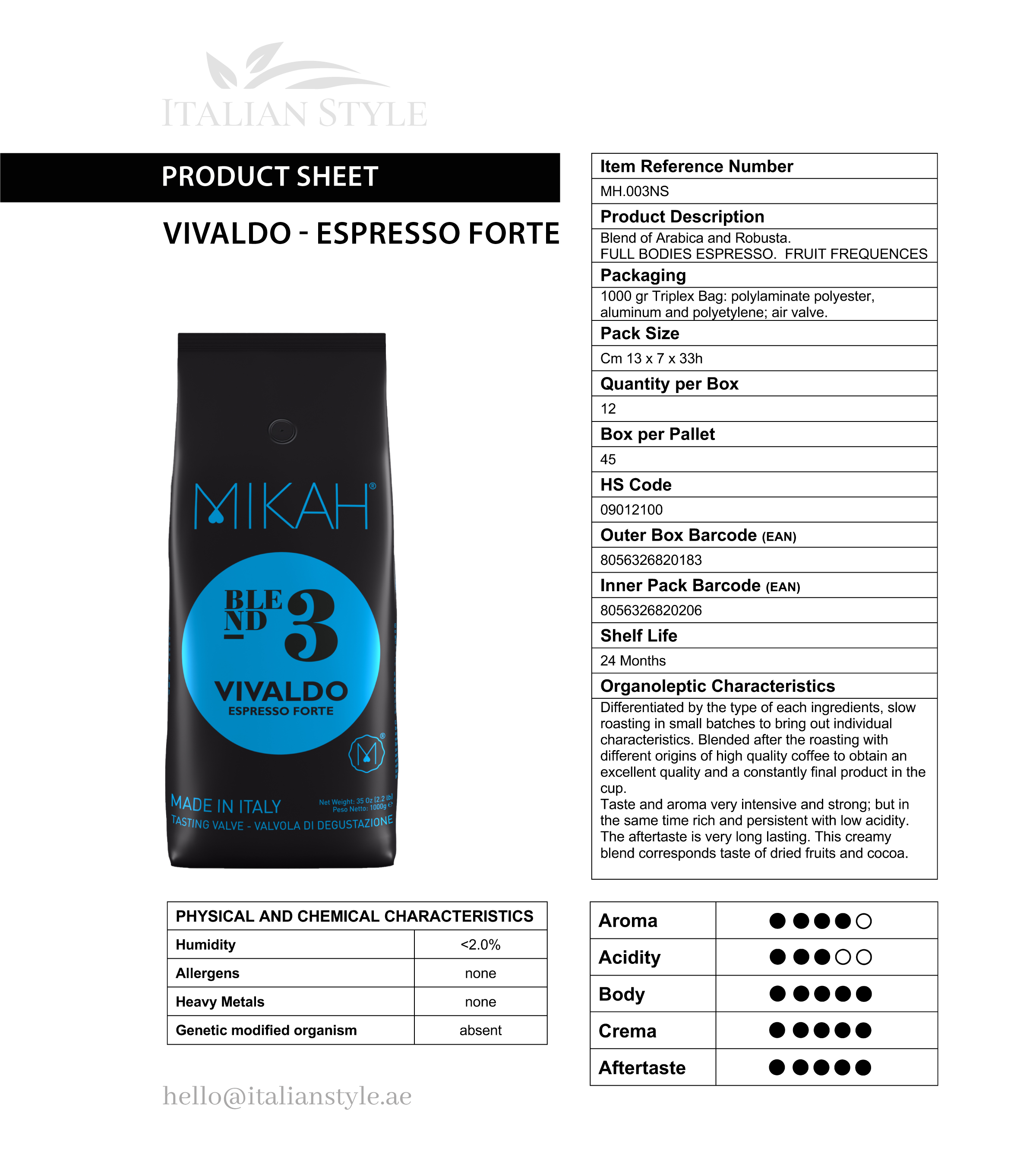 Vivaldo N.3 - Espresso Forte - 1Kg